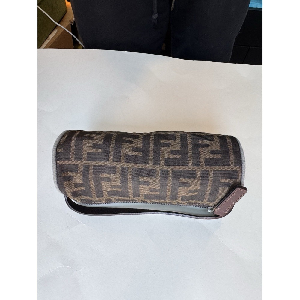 Fendi Vanity Pouch Vintage Zucca Pattern Brown Mini Bag Used - Picture 4 of 11